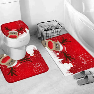 Buy 1121t-3pcs-set Christmas Bathroom Sets With Shower Curtain Rugs Red Truck Christmas Shower Curtains Xmas Bathroom Rugs Christmas Bathroom Deco