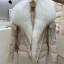 2023 Women Winter  Coat Real Big Fox Fur Collar With Goose Down Jacket Trim Light Autumn Outwear High Quality Lady Coats