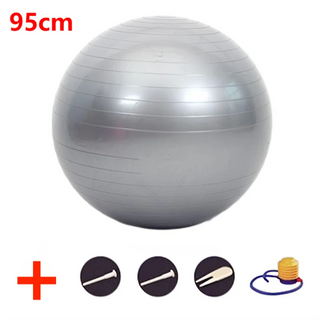 Buy 95cm-silver 45-95cm Anti-Burst Yoga Ball Thickened Exercise Ball for Pilates Balance Stability Workout Pregnancy Birthing Physical Therapy