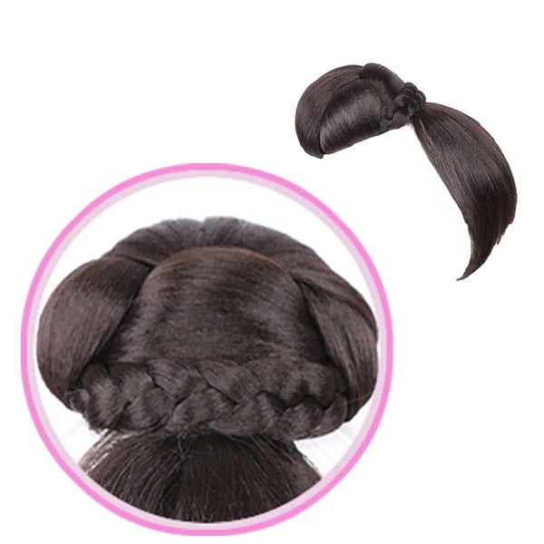 Amir Synthetic Hair Buns With Bangs Clip-In Chignons Heat Resistant Fiber Black Burgundy Colors Hair Piece Ponytail for Women