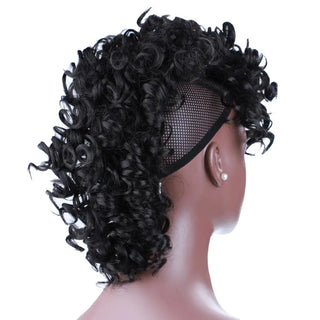 Buy 1b Blice High Puff Curly Chignon Frohawks Hair Synthetic Clip in Hair Extensions All Head Ponytail for Africa American Women