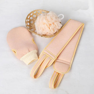 Body Cleaning Cloth, Soft Brush, Home Hotel Bathroom Shower Ball, Back Scrubber Set, Skin Scrub Towel, Bath Gloves 3 Pieces