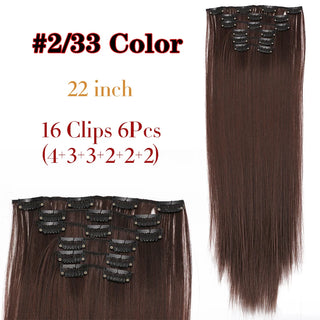 Buy 2-33-zhi Alileader Synthetic Hair 16 Clip in Hair Extension Clip for Women 6Pcs/Set Hair Extension Clip in Ombre Fake Hairpiece Long Wavy