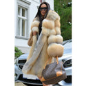 BFFUR Fashion Real Fox Fur Coat Women Winter Luxury Overcoats High Qulaity Natural Gold Island Fox Fur Jackets Whole Skin Coats