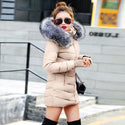 2021 Artificial Raccoon Fur Collar Winter Jacket Women Winter and Autumn Wear High Quality Parkas Outwear Women Long Coats