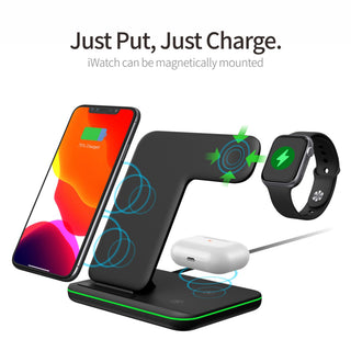 15W Charger Dock for Apple Watch 5 4 Airpods Pro Wireless Charge Stand 3 in 1 Wireless Phone Charger Support Dropshipping