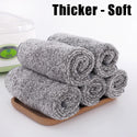 Bamboo Charcoal Cleaning Towel Kitchen Microfiber Cloth Rags Super Absorbent Non-Stick Oil Soft Dish Wipe Household Clean Towel