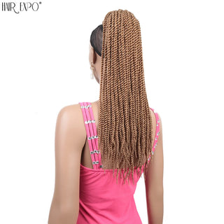 Buy 27 20Inch Box Braid Ponytail Synthetic Ponytail Hair Extensions Ombre Afro Hairpieces Two-Strand Drawstring Ponytail Hair Expo City