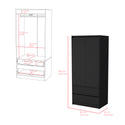 Armoire Closher, Two Drawers -Black