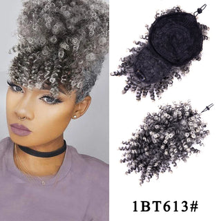 Buy 1bt613 Alileader New Synthetic Curly Bangs Kinky Curly Hair Bangs Short Clip on Hair Extentions Adjustable Fringe Hair Piece for Women