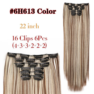 Buy 6h613-zhi Alileader Synthetic Hair 16 Clip in Hair Extension Clip for Women 6Pcs/Set Hair Extension Clip in Ombre Fake Hairpiece Long Wavy