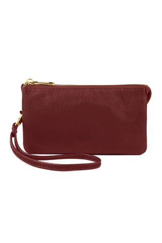 Buy burgundy 005 - Leather Wallet With Detachable Wristlet