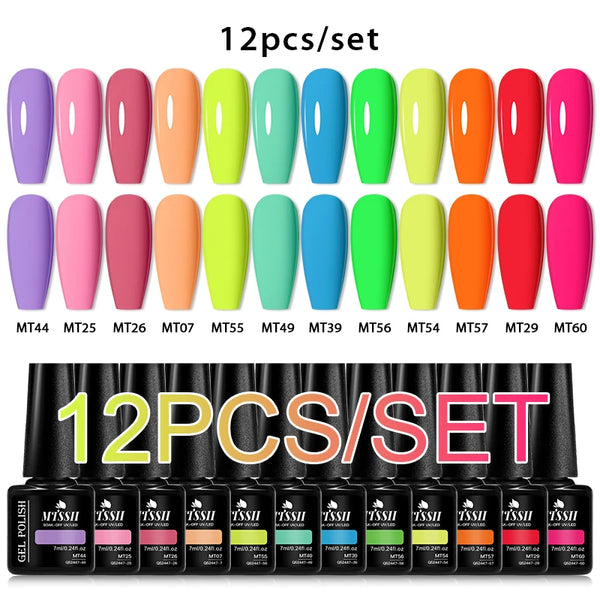 10/12pcs Spring Macaron Nail Gel Polish Set Semi Permanent UV for Manicure Soak Off Gel Nail Polish Kit Varnishes Nail Supplies