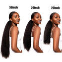 22 Inch Afro Long Straight Drawstring Ponytail Synthetic Yaki Hair Bun Pony Tail Clip in Hair Extensions for Black Women