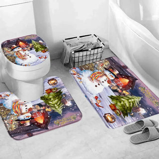 Buy 4838ae-3pcs-set Christmas Bathroom Sets With Shower Curtain Rugs Red Truck Christmas Shower Curtains Xmas Bathroom Rugs Christmas Bathroom Deco