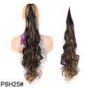 32inch Synthetic PonyTail Long Layered Flexible Wrap Around Fake Tail Hair Extensions Natural Curly Hairpiece for Women