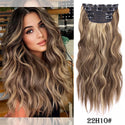 4Pcs/Set 20Inch Synthetic Hair Clip in Long Wavy Thick Hairpieces