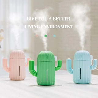 340ml Cactus Air Humidifier Rechargeable Portable Aromatherapy Essential Oil Diffuser Battery Humidificador