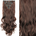 22Inch Long Straight Wavy Hair Extension 7Pcs/Set 16 Clips High Tempreture Synthetic Hairpiece Clip in Hair Extensions