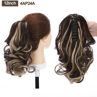 Buy 4ap24a12inch BENEHAIR Fake Ponytail Claw on Ponytail Long Wavy Clip in Hair Extension Hair Synthetic Hairpiece for Women Pony Tail Fake Hair