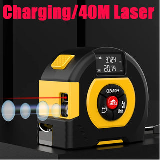 Buy charging-100m-laser 3 in 1 Laser Tape Measure Rangefinder Infrared High-Precision Intelligent Electronic Ruler Cross Line Measuring Instrument Level