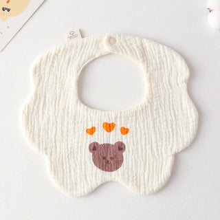 Buy three-heart-bear Cotton Gauze Baby Print Bibs Infant Bib