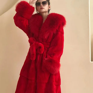 Buy red 5XL Slim Overcoat Mink Coats Women Faux Fur Long  Winter Thick Mink Fur Coat Female Fur Jackets Long Ladies Parkas Oversize