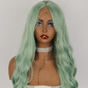 Blackish Green Long Wave Glueless Heat Resistant Fiber Front Lace Wig Synthetic Front Lace Wig Wholesale Wigs