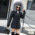 2021 Artificial Raccoon Fur Collar Winter Jacket Women Winter and Autumn Wear High Quality Parkas Outwear Women Long Coats