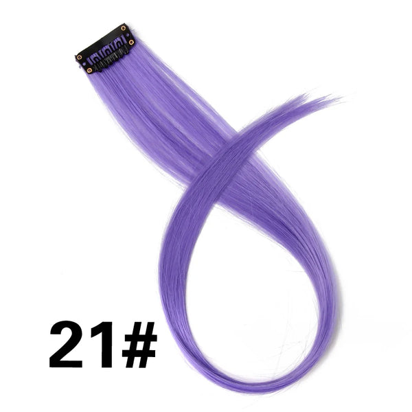 Alileader Clip on Hair Extension 57Color Ombre Straight Hair Extension Clip in Hairpieces High Temperature Faber Hair Pieces