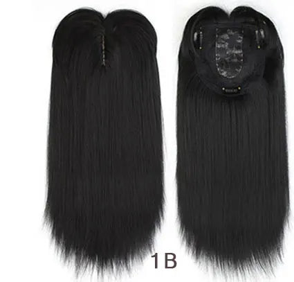 14inch Straight Synthetic Blonde Hair With Bangs for Women Clip-In One-Piece Hair Extension High Temperature Fiber