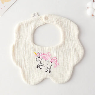 Buy pink-horse Cotton Gauze Baby Print Bibs Infant Bib