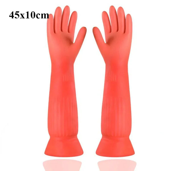 35/45/55cm Black Gloves Heavy Duty Rubber Gloves Acid Alkali Resistant Chemical Work Safety for Industry Labor Protective Glove