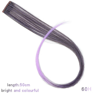 Buy 60h BUQI Straight Fake Colored Hair Extensions Clip Rainbow Hair Streak Synthetic Pink Orange White Purple Hair Strands on Clips