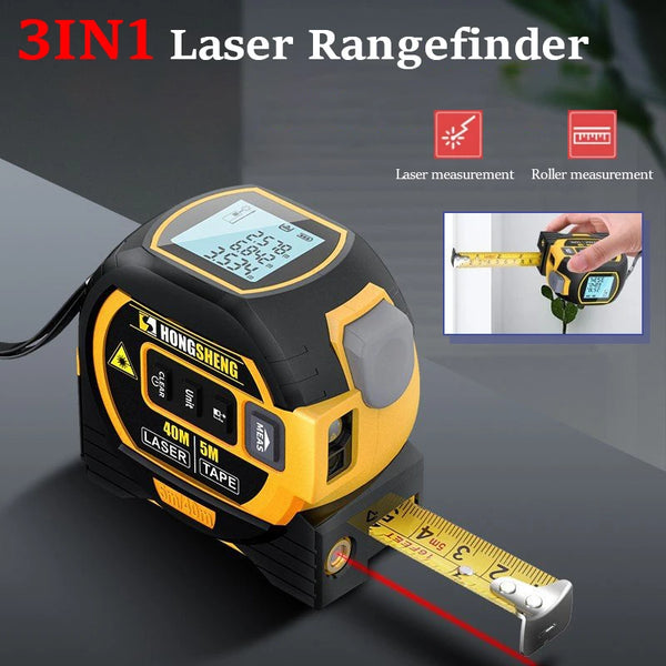 3 in 1 Laser Tape Measure Rangefinder Infrared High-Precision Intelligent Electronic Ruler Cross Line Measuring Instrument Level