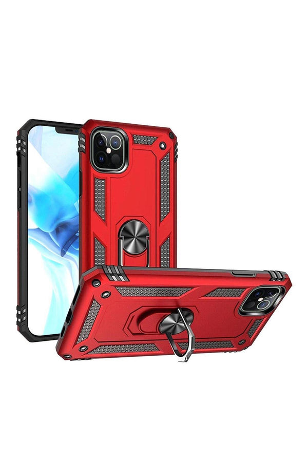 For iPHONE 12 PRO MAX 6.7 RING MAGNETIC KICKSTAND HYBRID CASE COVER