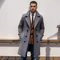 2024 Autumn and Winter High-Quality Thick Long Double Breasted Men's Woolen Coat Slim Fit Woolen Coat