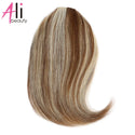 3 Clips Human Hair Bangs Remy Straight Clip in Hair Extensions Gradient Bangs 3D Blunt Cut Natural Hair Fringe Hairpiece