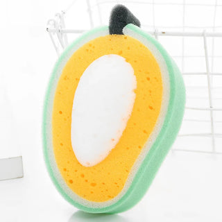 Buy mango Cute Sponge Dish Washing Wipe Thickened Scouring Pad Fruit Shape Washcloth Kitchen Pot Brush Dish Sponge Kitchen Cleaning Tools