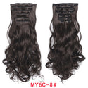 Clip in Hair Extension 20Inch 16 Clips Long Synthetic Hair Heat Resistant Hairpiece Natural Wavy Ombre Hair Piece 6Pcs/Set LIHUI