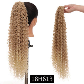 Buy 1b-27hl AILIADE Synthetic 22inch Long Bouncy Curly Hair  Ponytail Extensions Hairpiece Drawstring Heat Resistant Brown Hair Extension