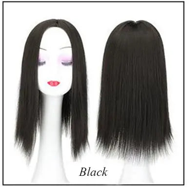 Women Synthetic Hair Pieces 3 Clips in One Piece Hair Extension Long Straight High Temperature Fiber for Lady