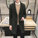 2023 Autumn Winter New Men's Woolen Coats Male Slim Long Jacket Fashion Boutique Solid Slim Men's Trench Coat Jacket Plus Size