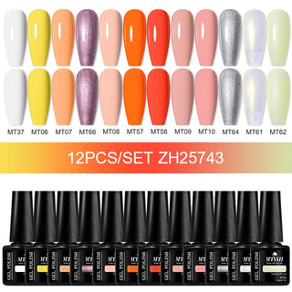 Buy zh25743 10/12pcs Spring Macaron Nail Gel Polish Set Semi Permanent UV for Manicure Soak Off Gel Nail Polish Kit Varnishes Nail Supplies