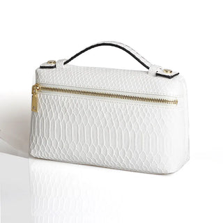 Buy snake-white-l Snake Pattern Clutch Make Up Bags