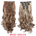 16 Clips Clip in Hair Extension Long Synthetic Hair Heat Resistant Hairpiece Natural Wavy Ombre Hair Piece 6Pcs/Set 20Inch LIHUI