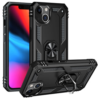 iPhone 13  Case With Kickstand, Heavy Duty Military Grade Protection Phone Case, Built-In 360° Rotate Ring Stand