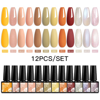 Buy zh23381 10/12pcs Spring Macaron Nail Gel Polish Set Semi Permanent UV for Manicure Soak Off Gel Nail Polish Kit Varnishes Nail Supplies