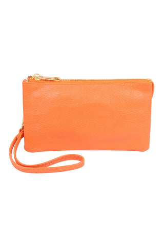 Buy orange 005 - Leather Wallet With Detachable Wristlet