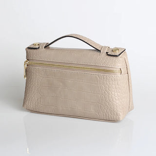 Buy crocodile-khaki-l Snake Pattern Clutch Make Up Bags